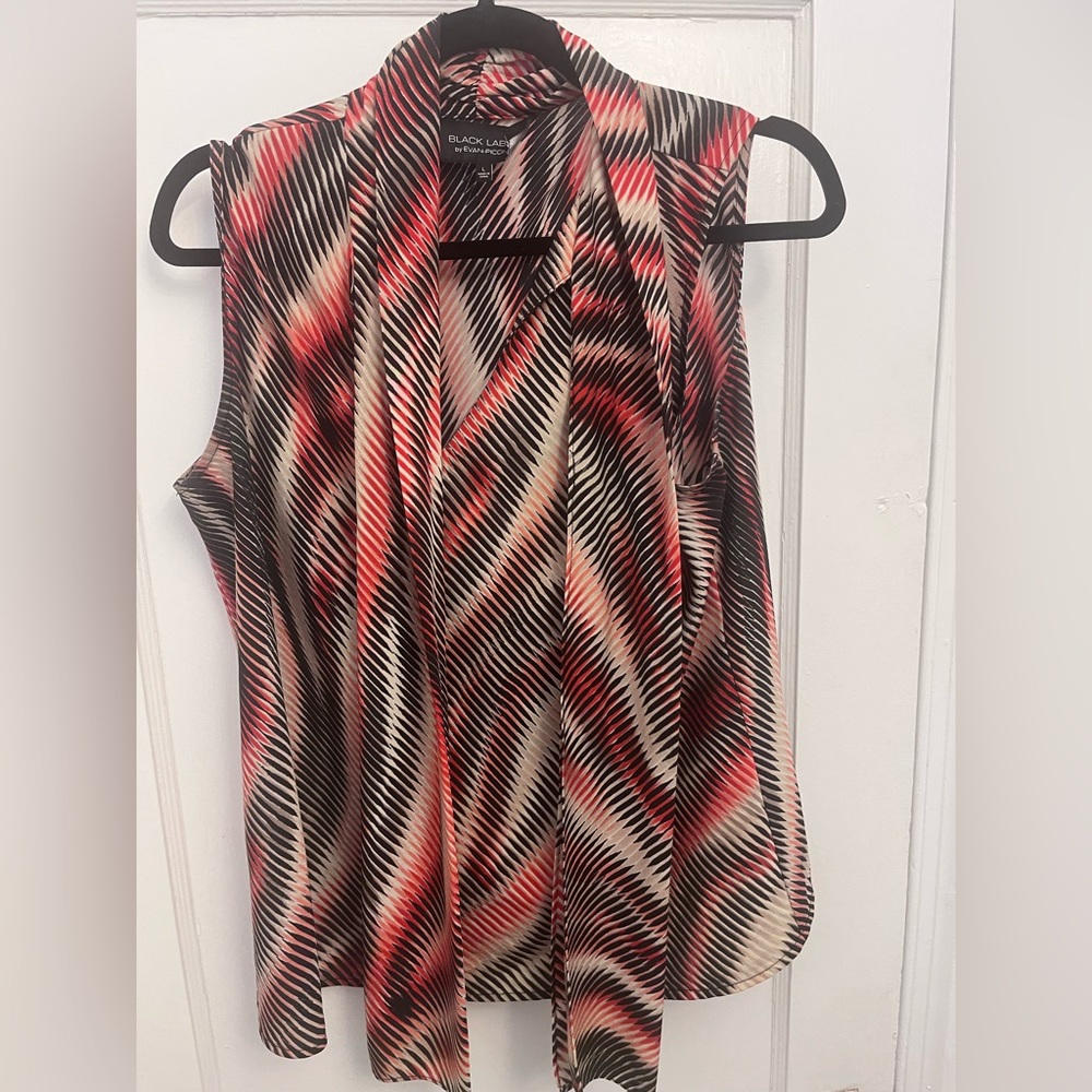 Graphic Print Bow Blouse